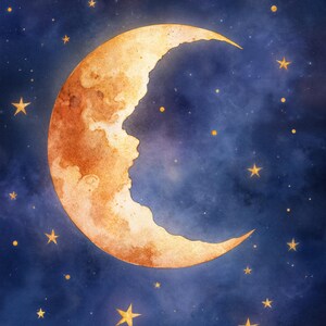 Celestial Wall Art Bundle – 6 druckbare Mondphase & sternenklare Nacht Poster | Boho spirituelle Galaxy Dekor, sofortiger digitaler Download