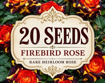 20 Firebird Rose Seeds | Rare Heirloom Non-GMO Seeds for Planting | Colorful Ornamental Garden Flowers