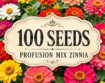 Profusion Mix Zinnia Seeds: Garden Planting, Mixed Colors - 100 Seeds