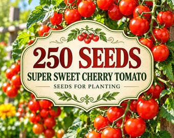 250 Super Sweet Cherry Tomato Seeds | Heirloom Non-GMO | Delicious Garden Fresh Tomatoes