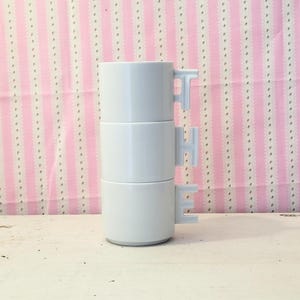 Tazas apilables «THÉ» de porcelana blanca – Diseño Pumpkin Paris – Juego de 3 tazas vintage con letras decorativas