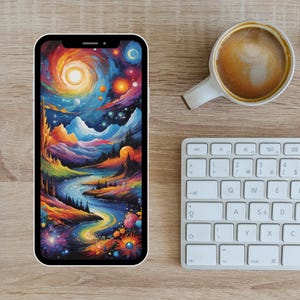 Planet Landscape Wallpaper – Surreal Cosmic Scenery for Phone