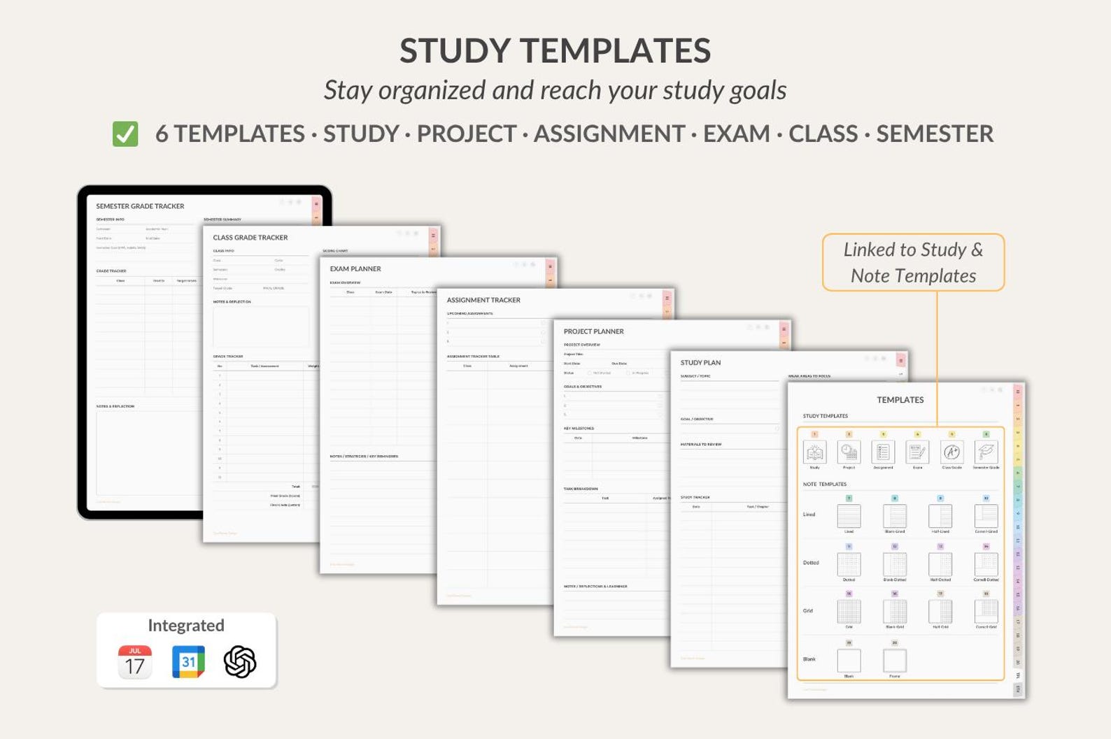 Digital Lecture Notebook (semester, Class, Lecture, Notes, Stickers) - Etsy
