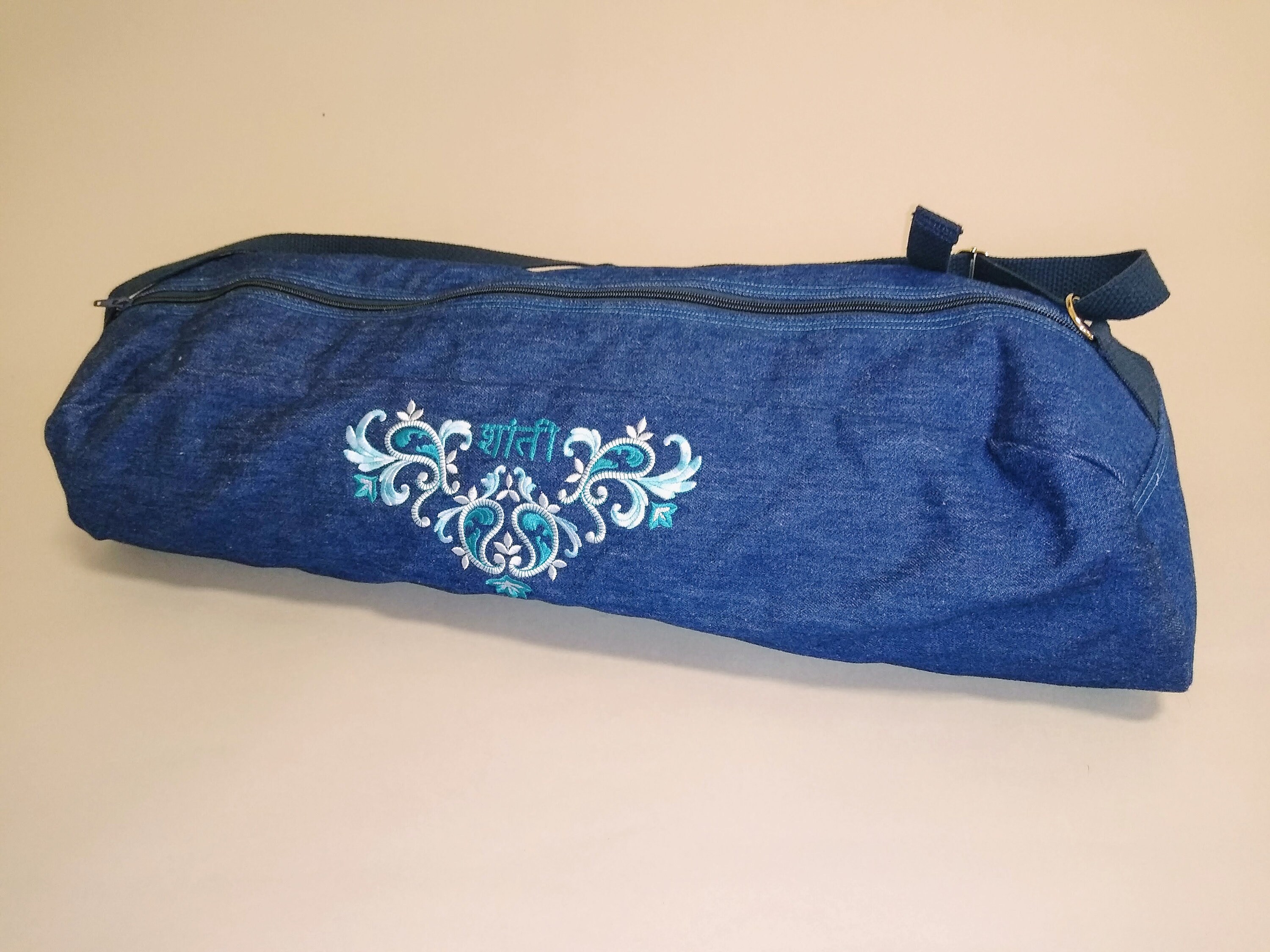 Hide & Drink, Yoga Mat Bag with Adjustable Strap Handmade from Repurposed  Denim (Mat Not Included)