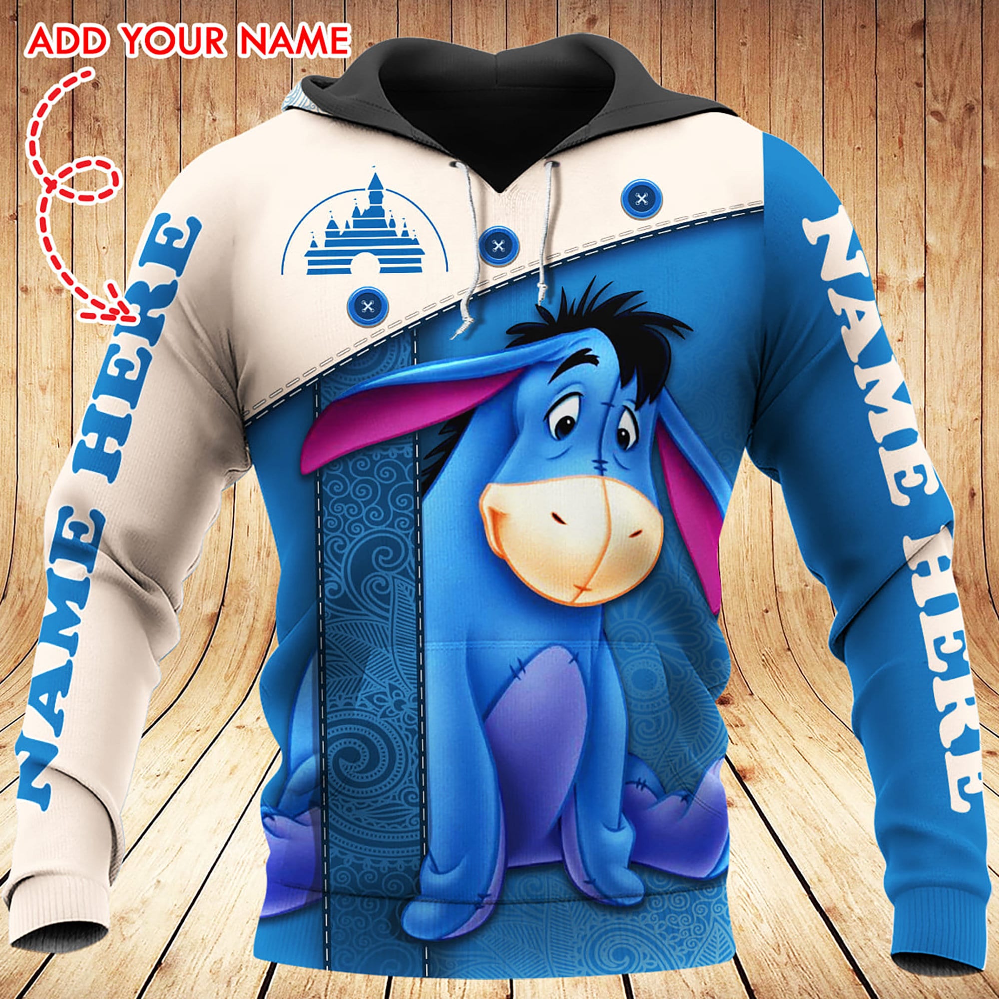 Eeyore custom hoodies, winnie the pooh 3D Hoodie