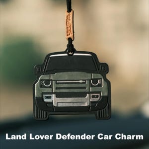 Personalized Land Rover Defender Car Charm – Handmade Leather Scent Diffuser - Custom Color & License Plate - Gift for him - Birthday Gift