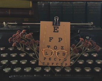 Eyeglass Charm Necklace, Optometry Jewelry in Gold, Unique Gift for Eyeball lovers, There's No Such Thing As Scratch Proof