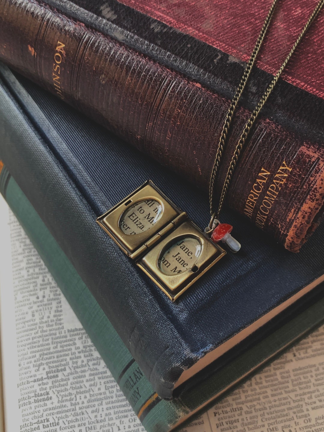 Vintage Pride & Prejudice Paper Locket Necklace, Book Lover Gift ...