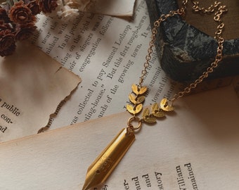 Gold tone vintage fountain pen necklace, Regal dip pen nib, pen nib necklace, pen nib jewelry, fountain pen nibs, writer gift, unique gift