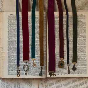 Velvet ribbon bookmark with charms, velvet bookmark, reader gift, bookworm gift, cute bookmark, 12 bookmark, book gift, Mothers Day gift image 5
