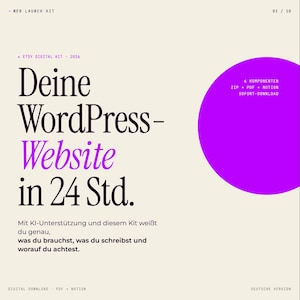 AI Website Launch Kit for WordPress | Prompts, Checklist, SEO & Canva Template | Digital Download Guide for a Professional Website
