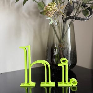 STL file 3D lettering Hi contour - decorative stand 3D printing