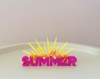 STL file 3D lettering "Summer is calling..." - 3D statement - 3D print file for self-printing