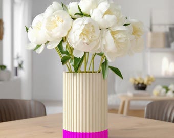 Archivo STL/3MF diseño jarrón Big Straight Neon - Archivo STL para impresión 3D // Jarrón espiral moderno