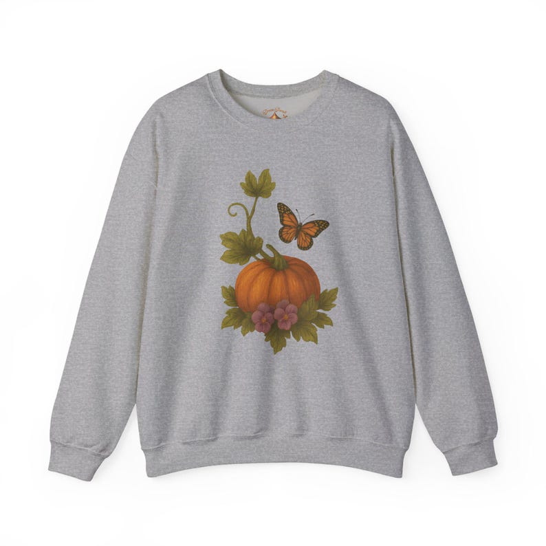 Herbstliches Kürbis-Sweatshirt mit Rundhalsausschnitt – Gemütlicher Herbstpullover, Unisex-Fleeceoberteil, Herbst-Style, perfekt für Halloween und Thanksgiving Bild 2