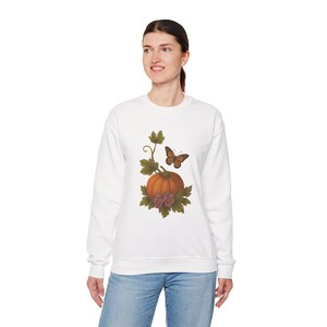 Herbstliches Kürbis-Sweatshirt mit Rundhalsausschnitt – Gemütlicher Herbstpullover, Unisex-Fleeceoberteil, Herbst-Style, perfekt für Halloween und Thanksgiving Bild 9