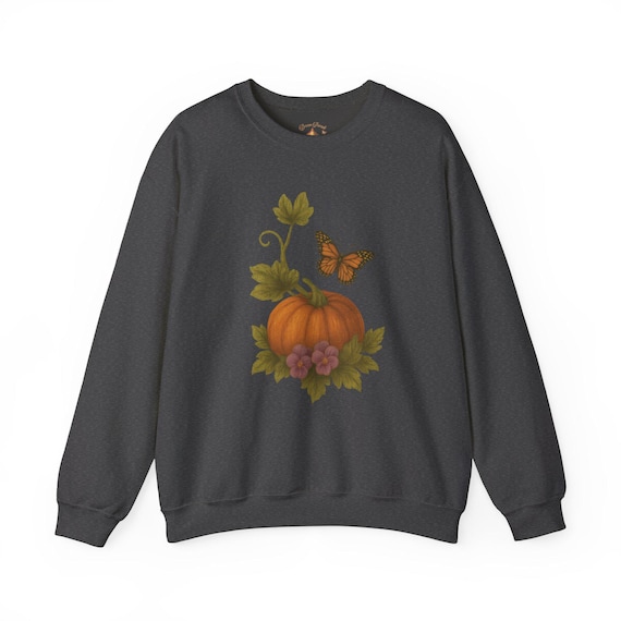 Autumn Pumpkin Crewneck Sweatshirt - Cozy Fall Sweater, Unisex Fleece Top, Harvest Style Apparel, Perfect for Halloween and Thanksgiving