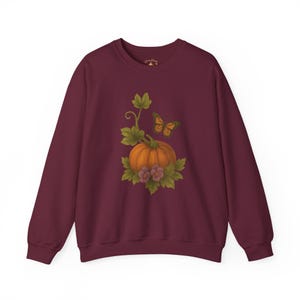 Herbstliches Kürbis-Sweatshirt mit Rundhalsausschnitt – Gemütlicher Herbstpullover, Unisex-Fleeceoberteil, Herbst-Style, perfekt für Halloween und Thanksgiving Bild 5