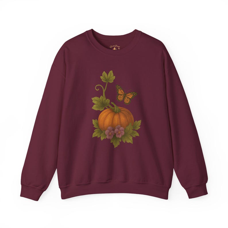 Herbstliches Kürbis-Sweatshirt mit Rundhalsausschnitt – Gemütlicher Herbstpullover, Unisex-Fleeceoberteil, Herbst-Style, perfekt für Halloween und Thanksgiving Bild 5