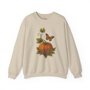 Herbstliches Kürbis-Sweatshirt mit Rundhalsausschnitt – Gemütlicher Herbstpullover, Unisex-Fleeceoberteil, Herbst-Style, perfekt für Halloween und Thanksgiving Bild 6