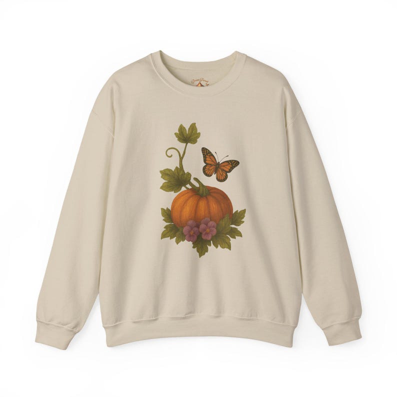Herbstliches Kürbis-Sweatshirt mit Rundhalsausschnitt – Gemütlicher Herbstpullover, Unisex-Fleeceoberteil, Herbst-Style, perfekt für Halloween und Thanksgiving Bild 6