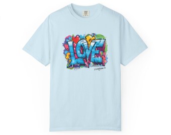 T-shirt Graffiti Love, T-shirt Christian Graffiti, T-shirt Corinthians 13 Comfort Colors®, T-shirt Graffiti Ecriture
