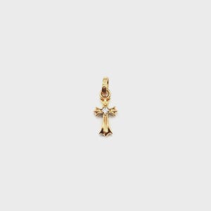 Pingente de cruz Babyfat com diamantes simples CH, pingente de prata, corações cromados, pingente de colar, presente para meninas, presentes para o dia das mães