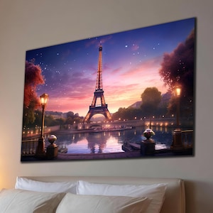 Eiffel Tower Wall Art-Eiffel Tower Print-Vivid Colors-Eiffel Tower Wall Decor-Paris Wall Decor-Large Glass Wall Art-Home Decor