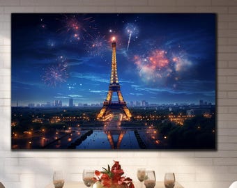 Eiffel Tower Glass Wall Art: Vivid Paris Decor