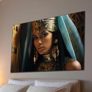 Cleopatra Wall Decor, Cleopatra Egypt Queen, Egyptian Goddess,  Ancient Egypt Decor, Gift For Her, Egyptian Wall Art Framed Ready To Hang