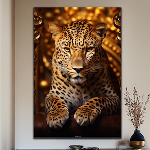 Leopard Wall Decor, Leopard Wall Art, Animal Portrait, Leopard Decoration, Tempered Glass, Animal Wall Art, Custom Glass Art, Wall Hangings
