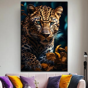Leopard Wall Decor, Leopard Wall Art, Animal Portrait, Leopard Decoration, Tempered Glass, Animal Wall Art, Large Wall Art, Home Decor