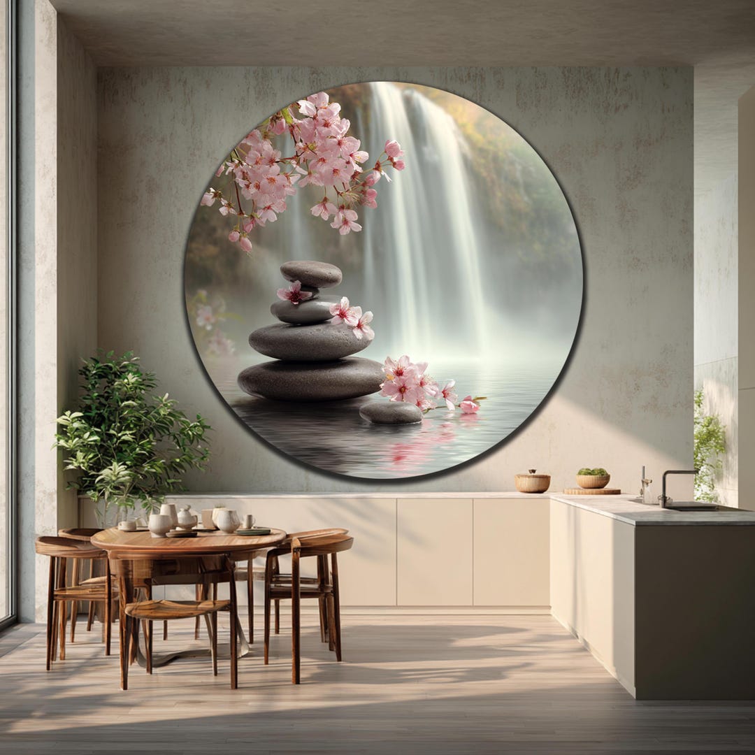 Zen Stones Glass Wall Art-zen Spa Stones Glass Decor-tempered Glass Art ...