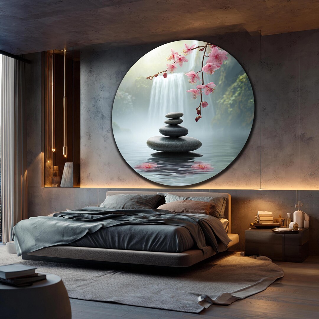 Zen Stones Glass Wall Art-zen Spa Stones Glass Decor-tempered Glass Art ...