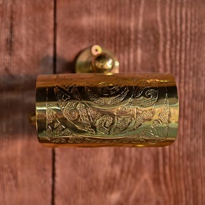 Hand Engraved Brass Toilet Paper Holder – Unique Wall-Mounted Bathroom Hook