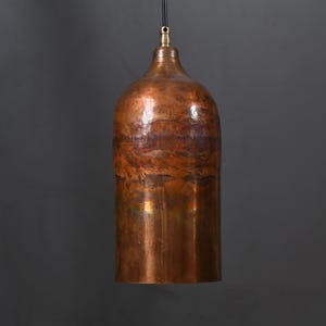 Rustic  Copper Pendant Light – Vintage  Copper Ceiling Fixture – Handcrafted Hanging Lamp