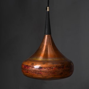 Handmade Copper Pendant Light: Mid-Century Modern Hanging Lamp