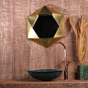 Verdigris Patinated Copper Sink – Hand-Hammered Artisan Washbasin for Rustic Bathroom Style