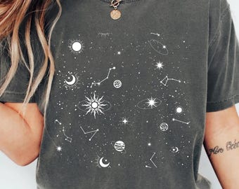 Celestial Shirt, Astrology Shirt, Spiritual Shirt, Aesthetic Moon Shirt, Mystical Shirt, Moon Phase Shirt, Astronomy Shirt, Comfort Colors®