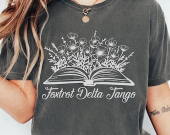 Subtle Anti-Trump Shirt,Anti-MAGA T-Shirt, Democrat Feminist Tee, Flowers and Books Protest Shirt,8647 Book Gift,Comfort Colors® FDT Shirt