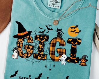 Comfort Colors® Personalized Halloween Gigi Shirt, Spooky Gigi Shirt, Gift for Gigi, Custom Gigi Shirt, Halloween Gigi Tee, Custom Gigi Tee