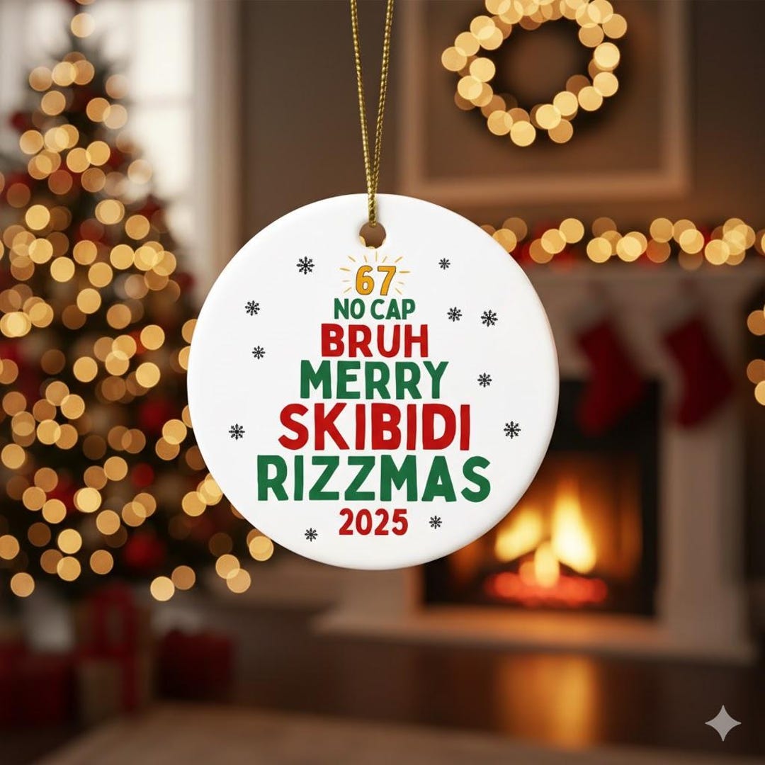 Ornament Rizz Gen Z Teen Slang Christmas Ornament, Skibidi Ohio Rizz Sigma Toilet ...