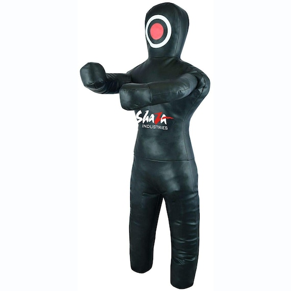 Stylso BJJ Dummy Worsteldummy - Dummy Judo Karate Jiu Jitsu Oefenpop - Ongevuld (Geel, 152,4 cm