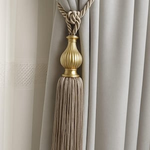 Gold Tassel Curtain Tieback: Elegant Rope Curtain Holder