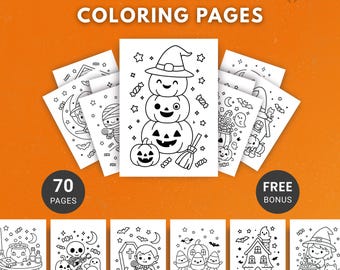 Printable Halloween Coloring Pages, Halloween Coloring Pages for Kids, Halloween Crafts, Kids Coloring Activity, Spooky Coloring Sheets