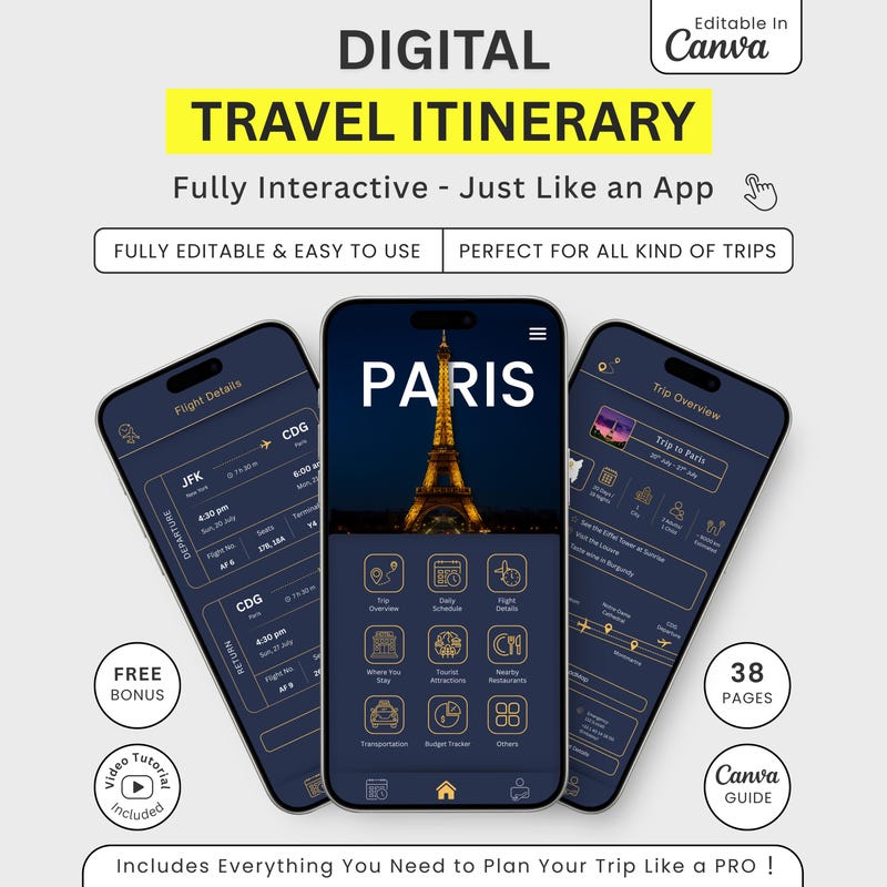 iPhone Mobile Itinerary - Etsy
