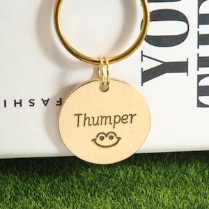 premium pet id tag Large 30mm round brass dog collar tag,1.5mm Thick,durable engraved Pet Id Tag,simple design circle tag