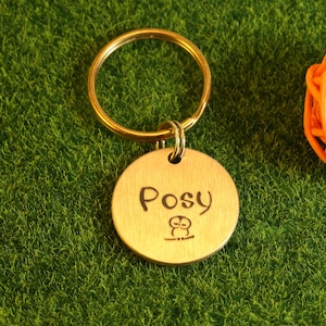 durable brass dog collar tag for pets,engraved pet tag brass,puppy tag,personalized custom pet ID tag,25mm