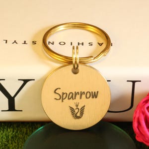 Personalized Dog Tag,Thick Solid Brass Dog Name Tags,25mm,Cat Name Tags, Engraved and Double Sided Pet Tag, Pet Gift Personalised