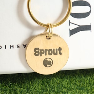 Handcrafted for Pups: Brass, Minimalist & Custom Engraved Collar Tags,Kitten Dog ID Charm,Personalized Dog Tag,Brass Dog Tag